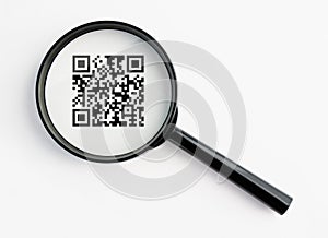 Magnifying glass with qr-code