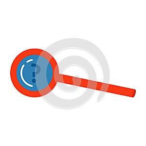 Magnifying glass with a question mark vector icon illustration. Symbol design search concept isolated and business zoom lens