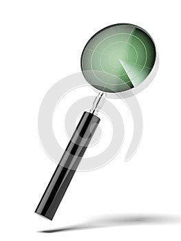 Magnifying glass with radar