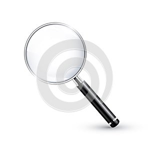 Magnifying glass realistic detailed vector icon