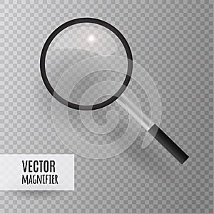 Magnifying glass. Realistic Icon. vector illustration. Transparent background.