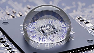 Technology and precision engineering, illustrating the microchip s