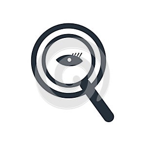 Magnifying Glass Searcher icon vector sign and symbol isolated on white background, Magnifying Glass Searcher logo concept