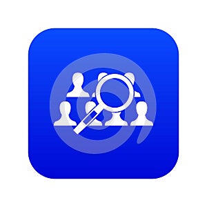 Magnifying glass searching icon digital blue