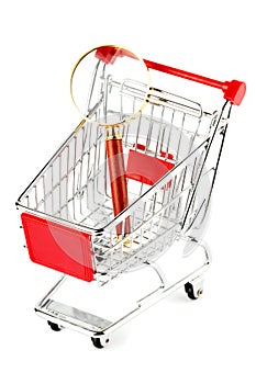 Magnifying glass & shopping trolley