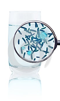 Vaso muestra bacterias en taza Agua 