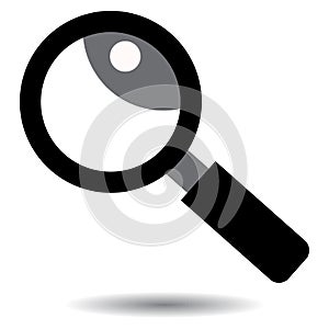 Magnifying glass vector icon black and white