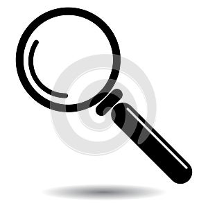 Magnifying glass vector icon black and white photo