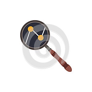 Magnifying glass vector icon symbol search tool illustration. Research lens for discovery look isolated white. Magnifying glass