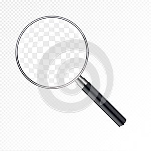 Magnifying glass vector illustration. Magnify zoom tool icon. Business instrument optical sign isolated