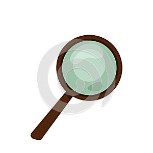 Magnifying glass vector illustration. Optical lupa design isolated on white background photo
