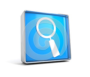 Magnifying glass - web button isolated on white background