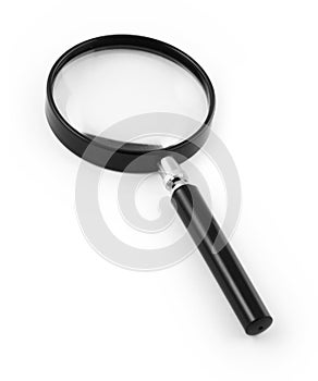Magnifying glass on white