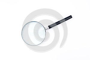 Magnifying glass on a white background