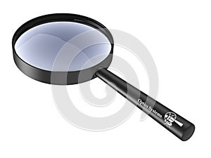 Magnifying glass white background 3d