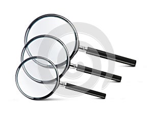 Magnifying glass on white background