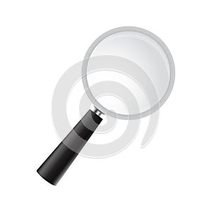 Magnifying glass on a white background. Vector realistic magnifi