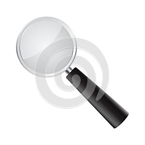 Magnifying glass on a white background. Vector realistic magnifier