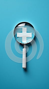 Magnifying Glass With White Cross, Tool for Enhanced Visual Inspection