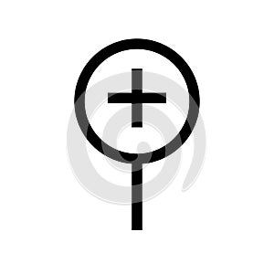 Magnifying glass zoom line icon isolated on white background. Black flat thin icon on modern outline style. Linear symbol and