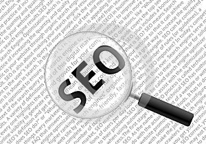 Magnifying glass zoom to SEO