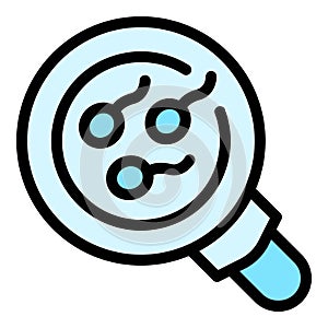 Magnifying sperm icon vector flat