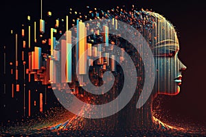 Big data, Artificial Intelligence and Quantum computing concept. Generative AI
