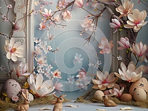 Magnolia dream tematic anniversary image, smash cake, only for compozit photos photo