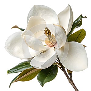 Magnolia flower isolated on white background photo