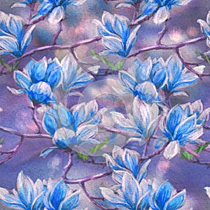 Magnolia - seamless random pattern photo