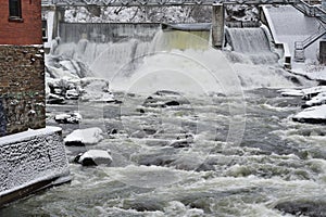 Magog river Sherbrooke Abenakis hydroelectric power plant dam