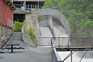 Magog river Sherbrooke Frontenac hydroelectric power plant.