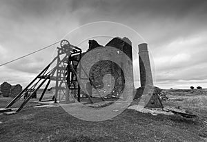 Magpie Mine Buildings in Black and White