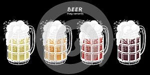 Mags of different beer