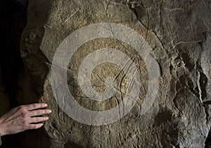Magura cave in Bulgaria. Prehistoric paintings on rock