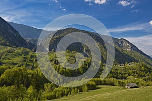 Magura village,a picturesque place from Brasov county, Transylvania, Romania. Beautiful landscape