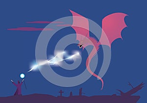 Magus and dragon battle photo
