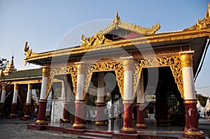 Maha Lawka Marazein stupa of Lawkamanisula pagoda paya temple or Kuthodaw inscription shrine for burmese people foreign travelers