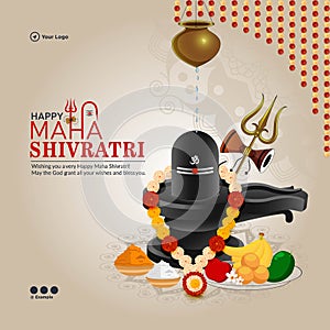 Banner design of happy maha shivratri photo