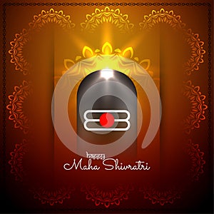 Maha Shivratri background with glowing shiv linga photo
