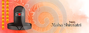 Maha shivratri banner with shiv linga design