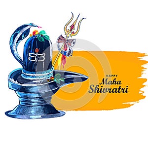 Maha shivratri festival background with shiv ling card design