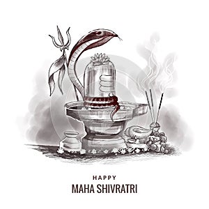 Maha shivratri festival background with shiv ling celebration background