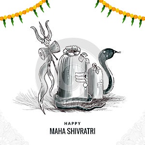 Maha shivratri festival background with shiv ling celebration background