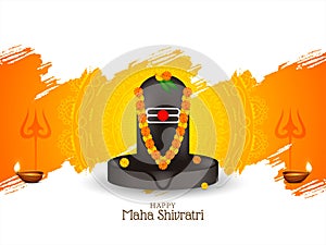 Maha shivratri indian festival greeting background with shiv linga photo