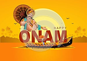 Mahabali or maveli, Kerala old king. he is coming for every year. happy onam celebration. vector illustration design