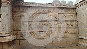 The Mahabharata Carved to on a Wall in Hampi Karnataka