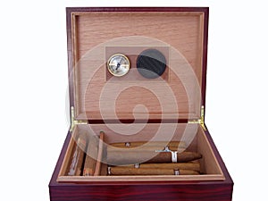 Mahagony humidor - isolated photo