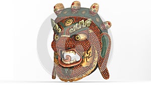 mahakala mask with white background