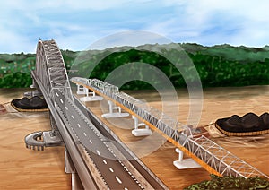 mahakam bridge in Samarinda